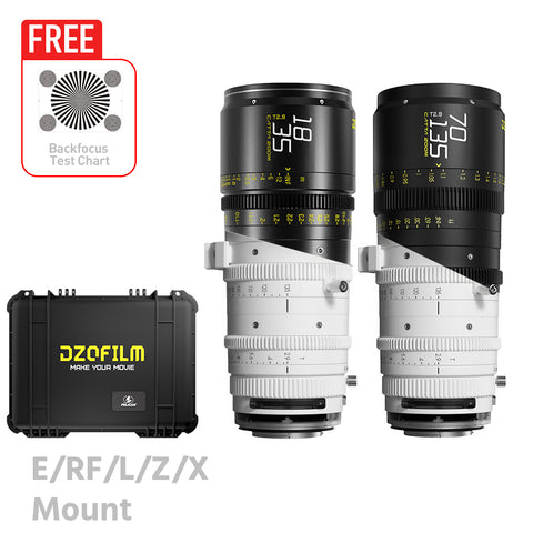 DZOFILM CATTA ZOOM FF 18-35/70-135mm T2.9 Cine 2-Lens Bundle (E/RF/L/Z/X, White/Black)