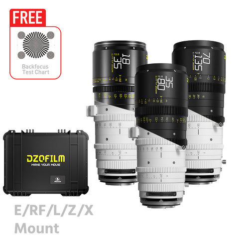 DZOFILM CATTA ZOOM FF 18-35/35-80/70-135mm T2.9 Cine 3-Lens Bundle (E/RF/L/Z/X, White/Black)