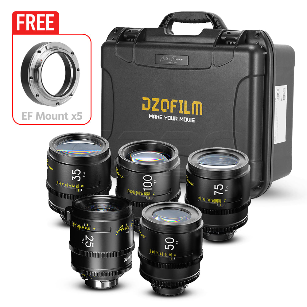 DZOFILM ARLES Super Speed 5-Lens Bundle Set A Vista Vision cinema prime lens PL&EF Mount