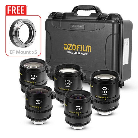 DZOFILM ARLES Super Speed 5-Lens Bundle Set B Vista Vision cinema prime lens PL&EF Mount