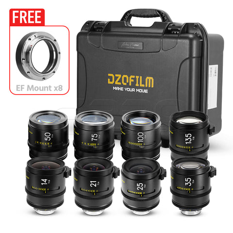 DZOFILM ARLES Super Speed 8-Lens Bundle Vista Vision cinema prime lens PL&EF Mount