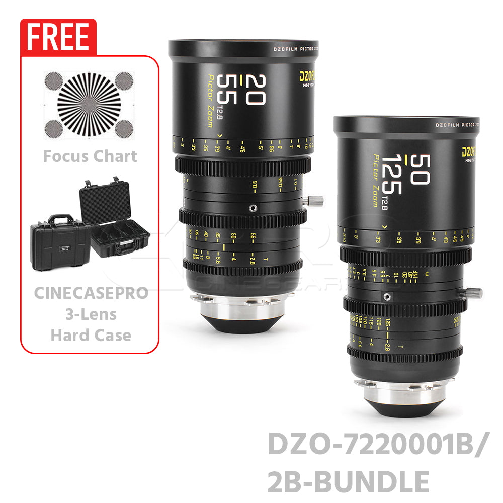 DZOFILM Pictor Zoom Dual Lens Bundle 20-55mm + 50-125mm T2.8 (PL&EF interchangeable Mount, Black)