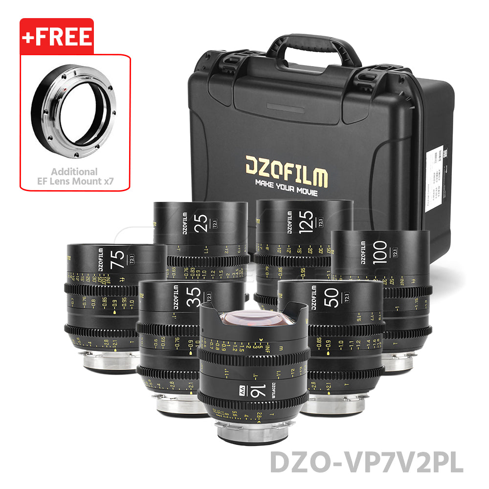 DZOFILM VESPID Prime Full Frame Cinema 7 Lens Set PL&EF interchangeable Mount