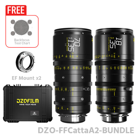 DZOFILM CATTA ACE 18-35 & 70-135mm T2.9 FF Cine Zoom Dual Lens Bundle PL&EF interchangeable Mount