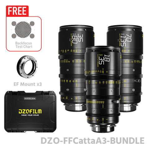 DZOFILM CATTA ACE T2.9 FF Cine Zoom 3-Lens kit W / Hard Case (18-35 & 35-80 & 70-135mm)(Black)