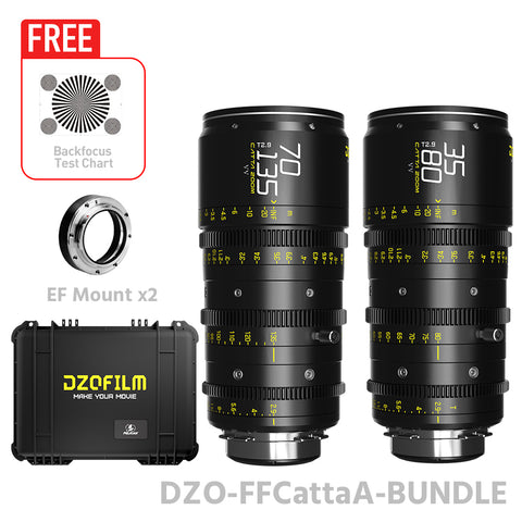 DZOFILM CATTA ACE 35-80 & 70-135mm T2.9 FF Cine Zoom Dual Lens Bundle PL&EF Interchangeable Mount