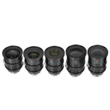 SIRUI Jupiter 24mm/35mm/50mm/75mm/100mm Full Frame Macro Cine Lens Set (PL/EF Mount)