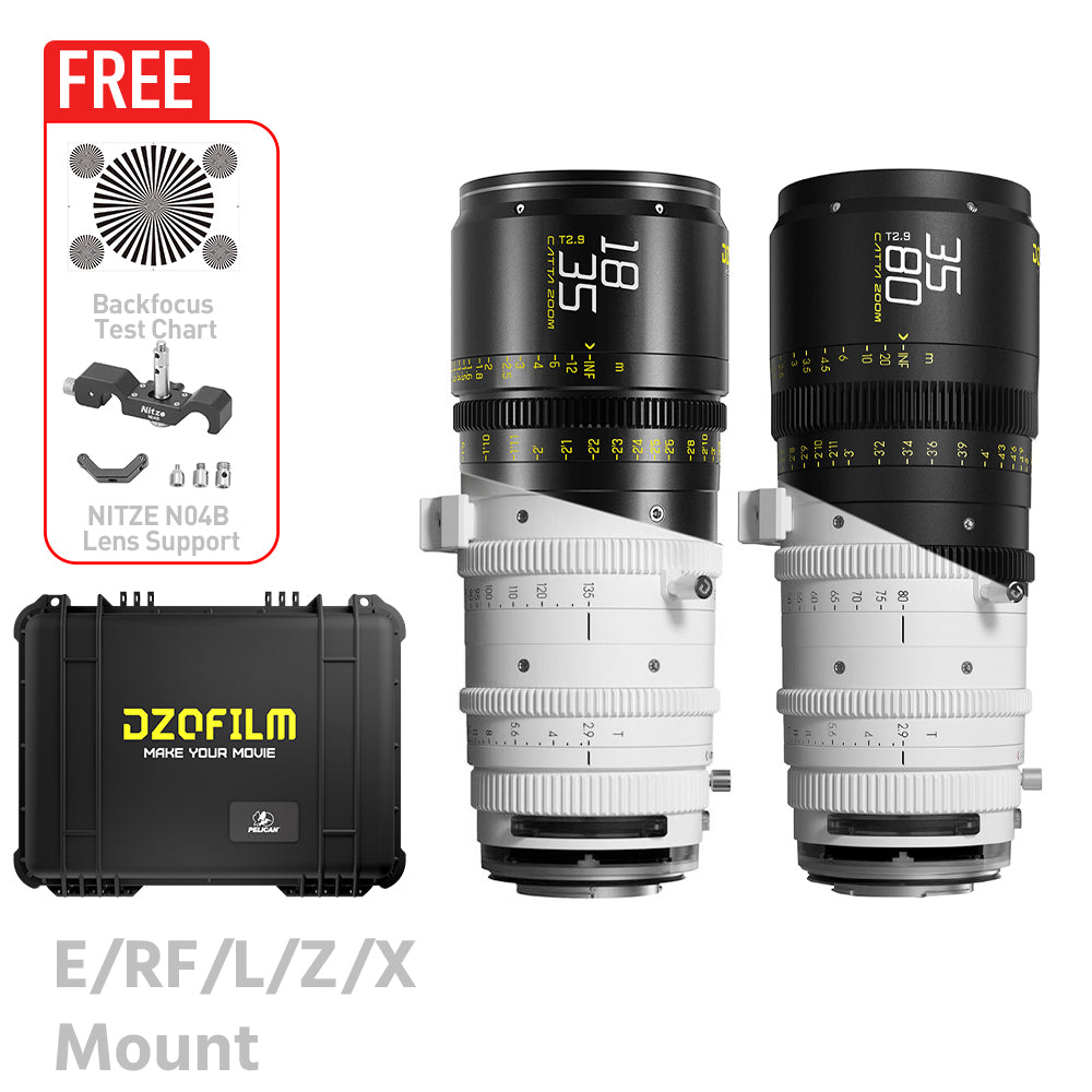 DZOFILM CATTA ZOOM FF 18-35/35-80mm T2.9 Cine 2-Lens Bundle (E/RF/L/Z/X,  White/Black)